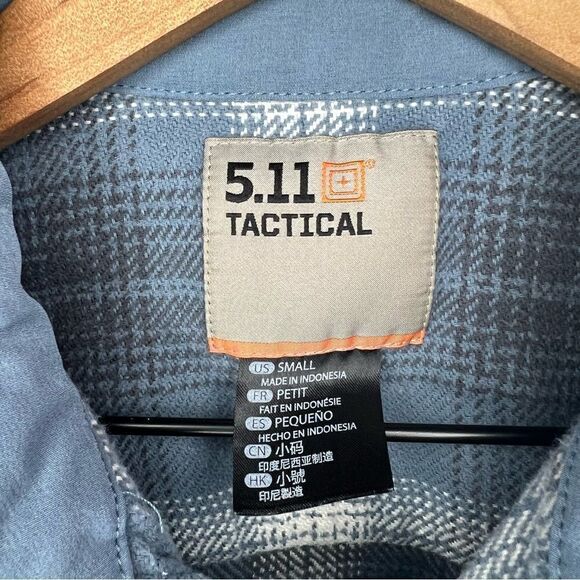 5.11 Tactical Snap Front Blue Flannel Shirt Men's Size Small - Picture 3 of 12